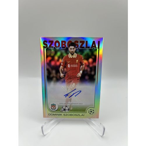 Szoboszlai Dominik Liverpool aláírt focis kártya - 2024/25 Topps UEFA Club Competitions