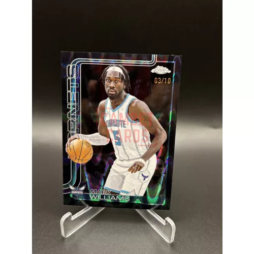 Mark Williams /10 Black NBA kosaras kártya – 2025-26 Topps Chrome Basketball – Charlotte Hornets
