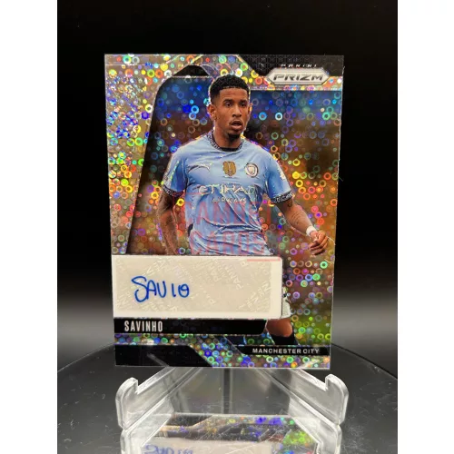 Savinho Breakaway aláírt focis kártya – 2024-25 Panini Prizm Premier League – Manchester City