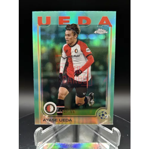 Ayase Ueda /199 számozott focis kártya - Topps Chrome - Feyenoord