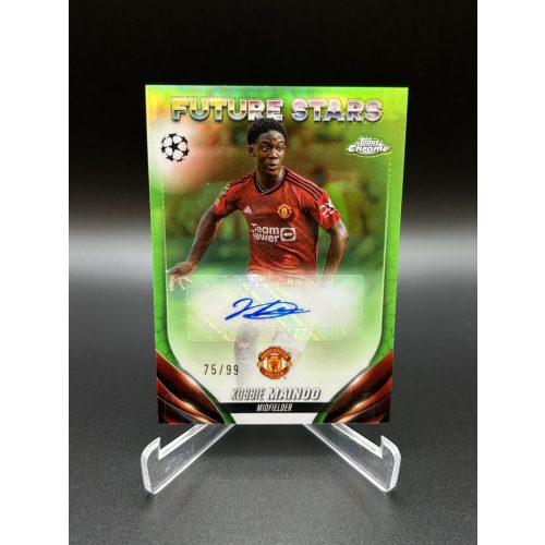 Kobbie Mainoo /99 Future Stars Green auto - 2023/24 Topps Chrome - Manchester United aláírt focis kártya