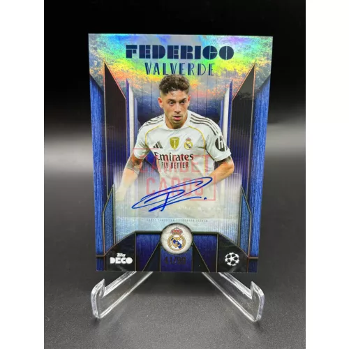 Federico Valverde /99 aláírt focis kártya - 2025/26 Topps Deco UCL - Real Madrid