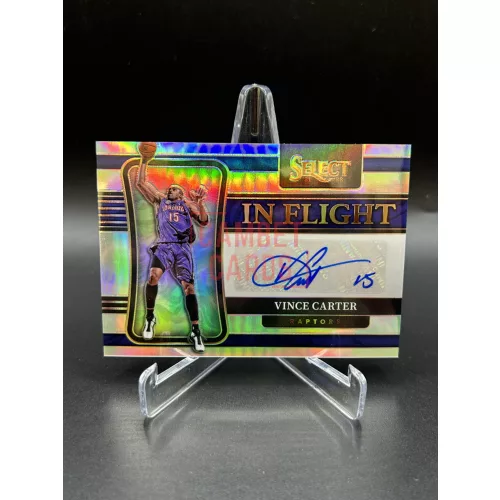 Vince Carter /249 In Flight Signatures aláírt NBA kosaras kártya – 2021-22 Panini Select Basketball – Toronto Raptors