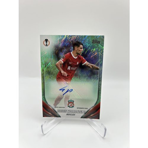 Szoboszlai Dominik Liverpool aláírt focis kártya - 2023/24 Topps UEFA Club Competitions