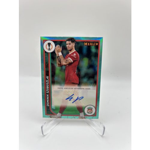 Szoboszlai Dominik /199 Liverpool aláírt focis kártya – 2023/24 Topps Merlin