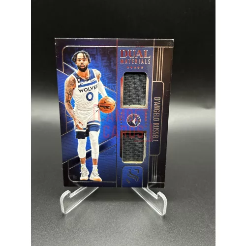 D’Angelo Russell Dual Materials mezdarabos NBA kosaras kártya – 2024-25 Panini Silhouette Basketball – Minnesota Timberwolves
