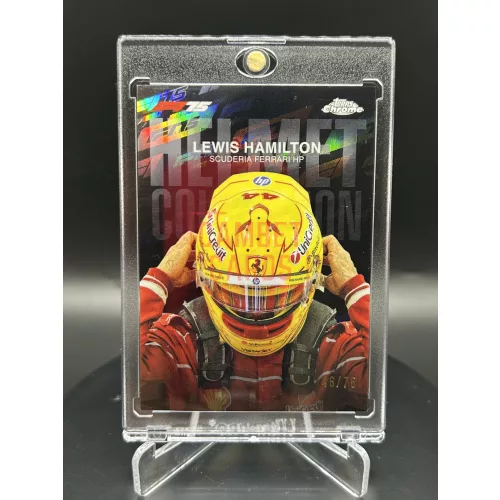 Lewis Hamilton /75 Helmet Collection 75th Anniversary Parallel F1 kártya - 2025 Topps Chrome F1 - Ferrari