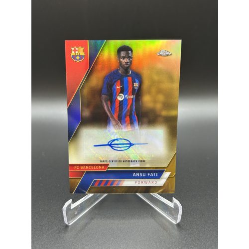 Ansu Fati /50 Gold aláírt focis kártya - 2022/23 Topps Chrome Barcelona - FC Barcelona