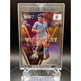   Julian Alvarez Visionary case hit focis kártya – 2022-23 Panini Select – Manchester City