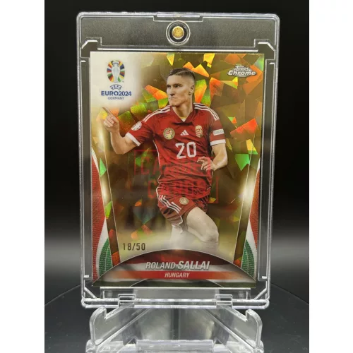 Sallai Roland /50 Gold focis kártya – 2024 Topps Chrome Sapphire Euro – Magyarország