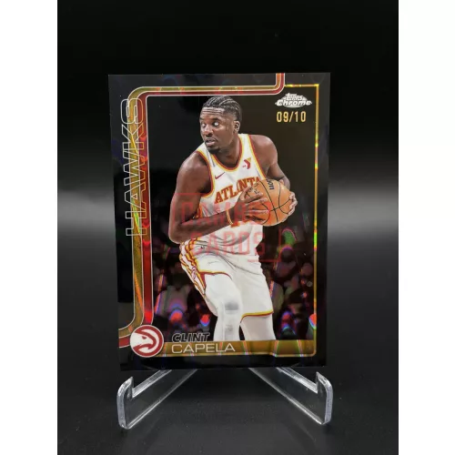 Clint Capela #81 Gold Refractor 09/10 - 2025 Topps Chrome Basketball - Atlanta Hawks
