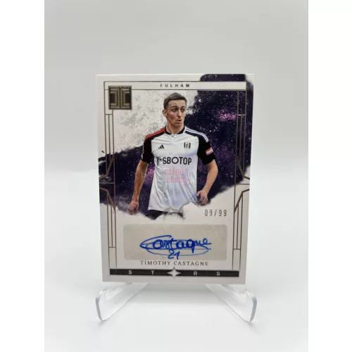 Timothy Castagne /99 Fulham aláírt focis kártya - 2023-24 Panini Impeccable Premier League Soccer