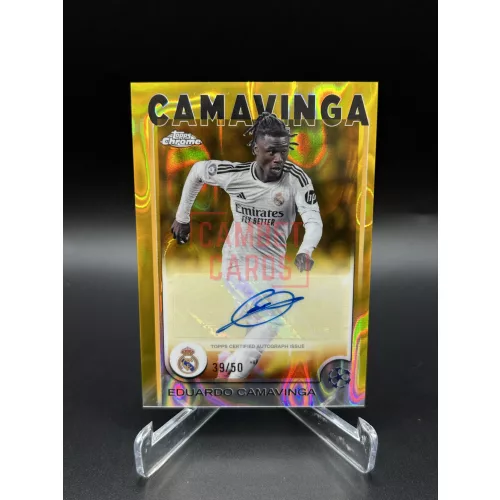 Eduardo Camavinga /50 aláírt focis kártya - 24-25 Topps Chrome - Real Madrid