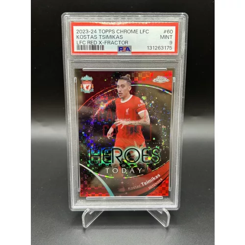 Kostas Tsimikas /5 Red X-Fractor Heroes of Today PSA 9 focis kártya - 2023-24 Topps Chrome Liverpool FC - Liverpool FC