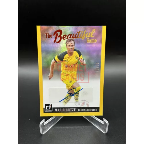 Mario Götze /25 Beautiful Game aláírt focis kártya – 2018-19 Panini Donruss Soccer – Dortmund