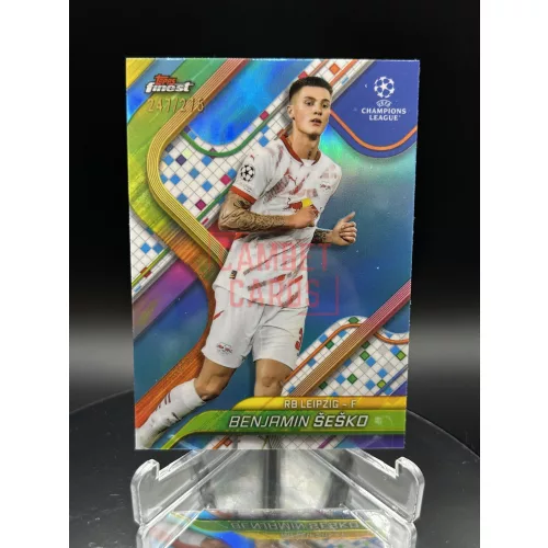 Benjamin Sesko /275 számozott focis kártya - Topps Finest - RB Leipzig / Manchester United