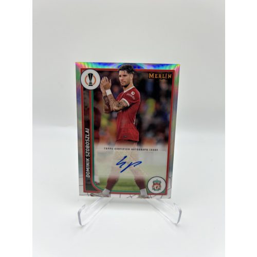 Szoboszlai Dominik Liverpool aláírt focis kártya – 2023/24 Topps Merlin